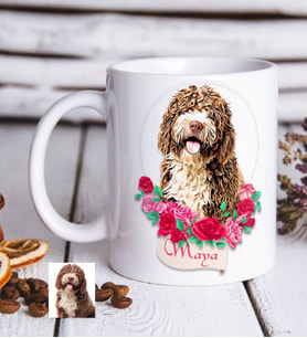 BK Gift Kişiye Özel Evcil Dost İllüstrasyon Tasarımlı Beyaz Kupa Bardak-1