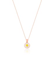 Mineli Papatya Model Kolye Rose Gümüş Bayan Kolyesi UC-418 (Bronz)
