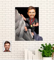 Kişiye Özel Bay Şampiyon Hediye Karikatürlü Uv Baskılı Ahşap Tablo