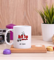 Acil Tıp Teknisyeni Ahşap Altlıklı Mumlu Beyaz Kupa Bardak