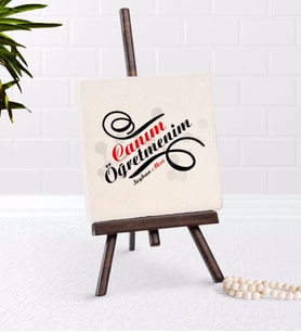 BK Gift Kişiye Özel Canım Öğretmenim Şovaleli Doğal Taş-2 (Beyaz)