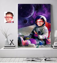 BK Gift Kişiye Özel Astronot Erkek Çocuk Karikatürlü Kanvas Tablo 70x100cm-1
