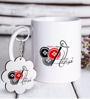 BK Gift Kişiye Özel Mesleki Terzi Beyaz Kupa ve Anahtarlık Hediye Seti-2 (Model 1)