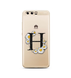 Papatya Harf Tasarım Süper Şeffaf Silikon Telefon Kılıfı Huawei P10     H-Harfi