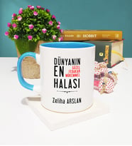 Hala Tasarımlı Kişiye Özel Hala Kupa Bardak Mavi