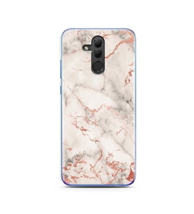 Beyaz Mermer Tasarımlı Süper Şeffaf Silikon Telefon Kılıfı Huawei Honor 20 Lite