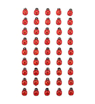 Uğur Böceği Sticker, 45 Adet, Kırmızı (STD)