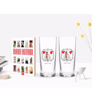 BK Gift Kişiye Özel Renkli Baskılı İsimli Fotoğraflı İkili Rakı Bardağı ve Rakı Cep Kitabı Hediye Seti-31 (Model 1)
