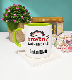 Otomotiv Mühendisi Kupa Bardak Yeşil