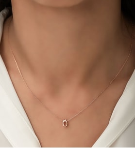 Papatya Silver 925 Ayar Rose Altın Kaplama Üç Boyutlu Gümüş Ö Harf Kolye