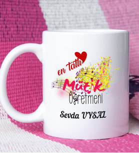 Mesajlı Müzik Öğretmeni Kupa Bardak