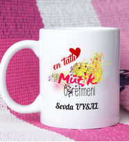Mesajlı Müzik Öğretmeni Kupa Bardak