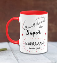 BK Gift Kişiye Özel Babalar Günü Temalı Kırmızı Kupa Bardak 17265k