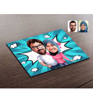 BK Gift Kişiye Özel Sevgililer Karikatürlü Ahşap Puzzle-58
