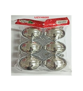 AĞAÇ PARTİ SÜSÜ TOP 6CM 6 LI SİLVER
