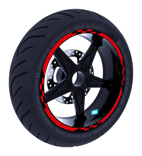 Moto GP Yarış Bayraklı Bayrak Kırmızı Jant Şeridi Sticker Çınar Extreme