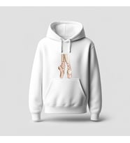 Point Shoes Baskılı Hoodie Sweatshirt (Beyaz)