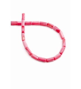 Sedef Doğal Taş Parlak Açık Pembe Silindir Kesim 4x8mm Dizi [AA]