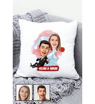 Eşe İlginç Hediye Evlilik Temalı Karikatürlü Yastık
