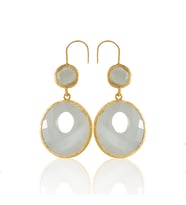 Kadir Jewellery 22 Ayar Altın Kaplama Kadın Taşlı Küpe -El İşçiliği Ve Hipoalerjenik Küpe