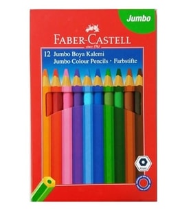 Faber Castell Jumbo Kuru Boya Kalemi Üçgen 12Li - 2 adet