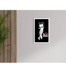 BK Home Godfather Baba Tasarımlı Dekoratif Ahşap Beyaz Çerçeveli Tablo-1