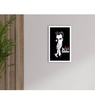 BK Home Godfather Baba Tasarımlı Dekoratif Ahşap Beyaz Çerçeveli Tablo-1
