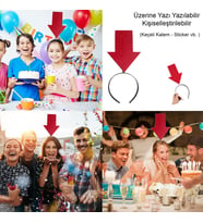 Kişiselleştirilebilir Ok Taç – Üzerine Yazı Yazılabilen Parti Tacı Kırmızı Renk (5343)