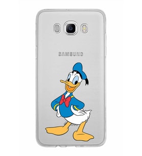Samsung Galaxy J7 2016 Kapak Donald Duck Tasarımlı Şeffaf Silikon Kılıf