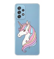 Samsung Galaxy A52s Uyumlu Kapak Unicorn Tasarımlı Şeffaf Silikon Kılıf