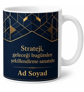 İsme Özel Stratejist Yazılı Kupa Bardak Hediye Özel Tasarım Baskılı