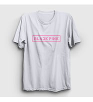 Presmono Unisex Beyaz Logo Blackpink T-Shirt 19701tt (Beyaz)