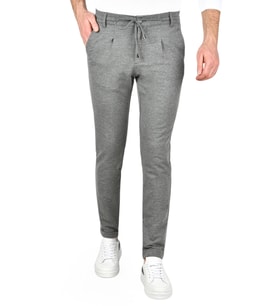 DeepSEA Erkek Koyu Lacivert Beli Lastikli Slim Fit Likralı Duble Paça Penye Spor Pantolon 2502385