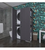 Kenzlife çamaşır-kurutma makinesi dolabı kapaklı foka gri 180*090*60 banyo arkalıksız (Karışık)