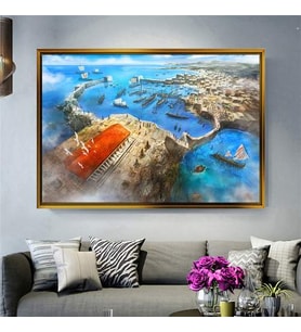 Altın Çerçeveli dekoratif tablo a744 (Gold)