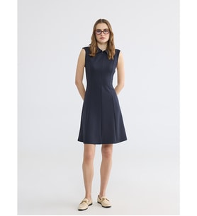 LCWAIKIKI Classic Lacivert Polo Yaka Soft Touch Elbise