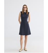 LCWAIKIKI Classic Lacivert Polo Yaka Soft Touch Elbise