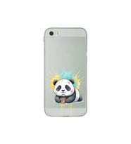 iPhone 5S ile Uyumlu Splash Panda Tasarımlı Şeffaf Silikon Kılıf