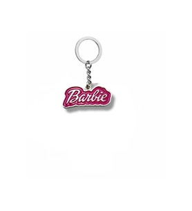 Silver Yazılı Pembe Barbie Logo Figürlü Anahtarlık – Şık ve Sevimli Aksesuar