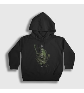 Presmono Unisex Çocuk Siyah Wings Alice In Chains Kapüşonlu Sweatshirt 8318tt