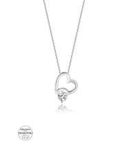 SWAROVSKİ TAŞLI  ZİRCONİA KALP 925 AYAR GÜMÜŞ KOLYE