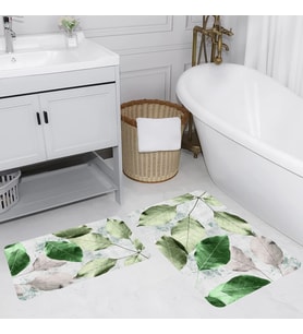 Rovigo Home Dijital Baskılı 2'li Banyo paspas Takımı RVG5213 (Yeşil)