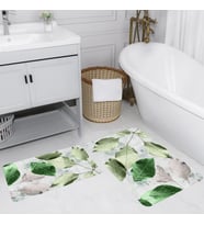 Rovigo Home Dijital Baskılı 2'li Banyo paspas Takımı RVG5213 (Yeşil)