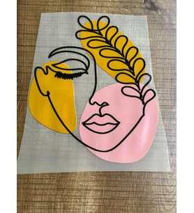 17X16 CM ÜTÜ İLE YAPIŞAN KADIN GÖRSELLİ TRANSFER BASKI ARMA
