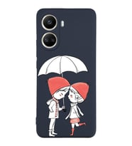 Vivo Y16 Uyumlu Lansman Kılıf Aşk Tasarımlı İçi Kadife Kapak-Lacivert (Şeffaf)
