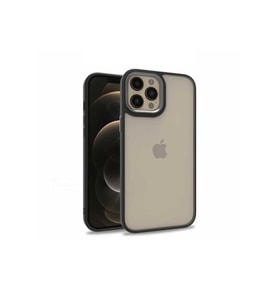 Apple iPhone 12 Pro Max Uyumlu Kılıf Zore Flora Kapak (Siyah)