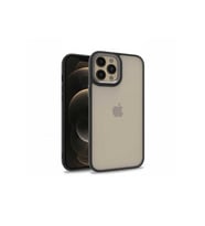 Apple iPhone 12 Pro Max Uyumlu Kılıf Zore Flora Kapak (Siyah)
