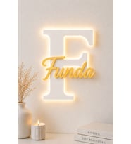 LED Işıklı Kişiye Özel Harf Dekoru Bebek & Çocuk Odası Duvar ve Kapı Süsü
