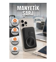 22.5W Manyetik Hızlı Şarj Destekli LCD Ekranlı Kompakt Powerbank