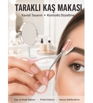 Kisli Kaş Kirpik Düzeltici Bıyık Alma Taraklı Kaş Makası Yüz Bakım Seti Makas